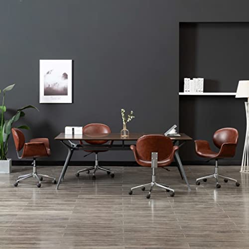 HANJIEFACAI Drehbare Esszimmerstühle 4 STK. Kunstleder Braun Besucherstuhl Esszimmerstühle Schminktisch Stuhl Stuhl Küche für Park Wohnzimmer Balkon Garten HANJIEFACAI Drehbare Esszimmerstühle 4 STK. Kunstleder Braun Besucherstuhl Esszimmerstühle Schminktisch Stuhl Stuhl Küche für Park Wohnzimmer Balkon Garten von HANJIEFACAI