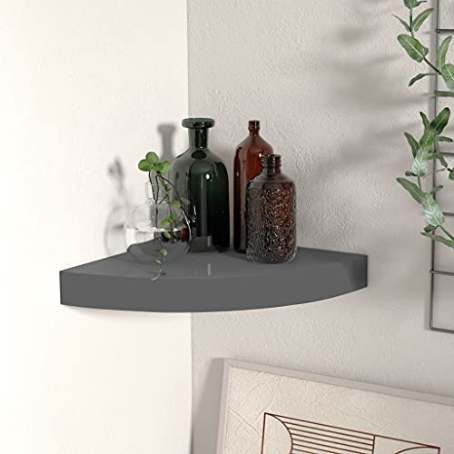 HANJIEFACAI Eck-Schweberegal Hochglanz-Grau 25x25x3,8 cm MDF Floating Wall Shelf Modern Display Storage for Books Decor Awards Photos HANJIEFACAI Eck-Schweberegal Hochglanz-Grau 25x25x3,8 cm MDF Floating Wall Shelf Modern Display Storage for Books Decor Awards Photos von HANJIEFACAI