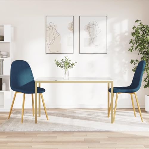 HANJIEFACAI Esszimmerstühle 2 STK. Blau Samt Living Room Chairs Gartenstühle Schminktisch Stuhl Dining Chair für Garten Wohnzimmer Küche Restaurant HANJIEFACAI Esszimmerstühle 2 STK. Blau Samt Living Room Chairs Gartenstühle Schminktisch Stuhl Dining Chair für Garten Wohnzimmer Küche Restaurant von HANJIEFACAI
