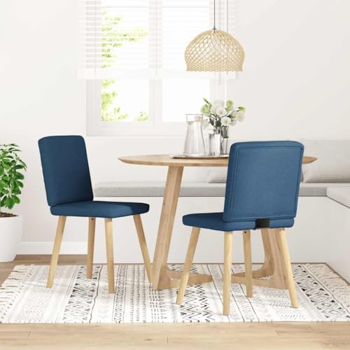 HANJIEFACAI Esszimmerstühle 2 STK. Blau Stoff Kitchen Chair Esszimmerstühle Schminktisch Stuhl Lounge Sessel für Balkon Küche Garten Park von HANJIEFACAI