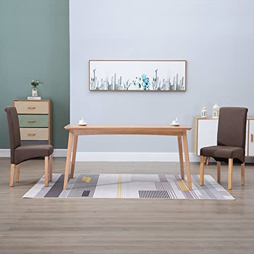 HANJIEFACAI Esszimmerstühle 2 STK. Braun Stoff Esszimmersessel Esszimmerstühle Balkonstuhl Schminkstuhl für Wohnzimmer Küche Restaurant Balkon von HANJIEFACAI