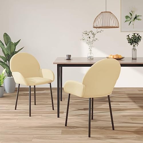 HANJIEFACAI Esszimmerstühle 2 STK. Creme Samt Besucherstuhl Gartenstühle Esstisch Stühle Outdoor Chair für Küche Restaurant Park Garten HANJIEFACAI Esszimmerstühle 2 STK. Creme Samt Besucherstuhl Gartenstühle Esstisch Stühle Outdoor Chair für Küche Restaurant Park Garten von HANJIEFACAI