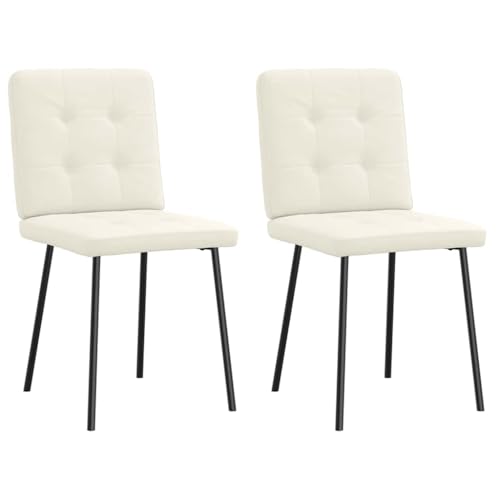 HANJIEFACAI Esszimmerstühle 2 STK. Creme Samt Stuhl Wohnzimmer Gartenstühle Schminktisch Stuhl Lounge Sessel für Restaurant Park Küche Balkon von HANJIEFACAI