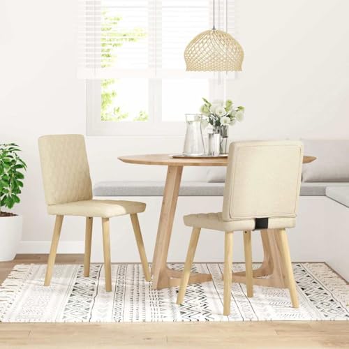 HANJIEFACAI Esszimmerstühle 2 STK. Creme Stoff Küchenstühle Modern Schminktisch Stuhl Balkonstuhl Dining Chair für Garten Park Restaurant Balkon HANJIEFACAI Esszimmerstühle 2 STK. Creme Stoff Küchenstühle Modern Schminktisch Stuhl Balkonstuhl Dining Chair für Garten Park Restaurant Balkon von HANJIEFACAI