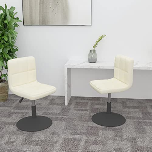 HANJIEFACAI Esszimmerstühle 2 STK. Drehbar Creme Samt Stuhl Küche Esszimmerstühle Stuhl Schminktisch Dining Chair für Garten Küche Restaurant Wohnzimmer von HANJIEFACAI