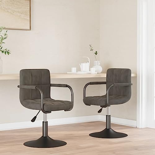 HANJIEFACAI Esszimmerstühle 2 STK. Drehbar Dunkelgrau Samt Kitchen Chair Esszimmerstühle Schminkstuhl Essstühle für Restaurant Balkon Park Küche HANJIEFACAI Esszimmerstühle 2 STK. Drehbar Dunkelgrau Samt Kitchen Chair Esszimmerstühle Schminkstuhl Essstühle für Restaurant Balkon Park Küche von HANJIEFACAI