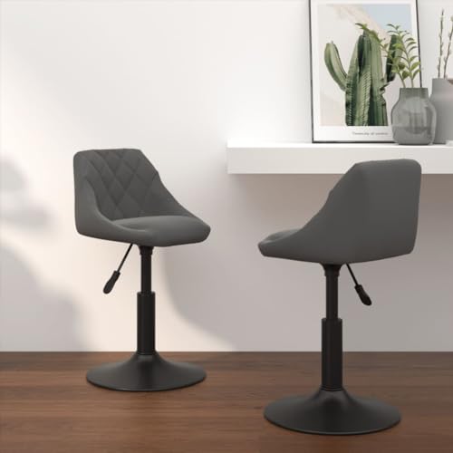 HANJIEFACAI Esszimmerstühle 2 STK. Drehbar Dunkelgrau Samt Stuhl Küche Schminktisch Stuhl Essstühle Dining Chair für Küche Park Balkon Wohnzimmer von HANJIEFACAI