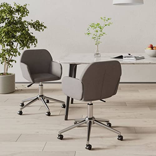HANJIEFACAI Esszimmerstühle 2 STK. Drehbar Dunkelgrau Stoff Stuhl Wohnzimmer Gartenstühle Balkonstuhl Dining Chair für Balkon Park Küche Garten von HANJIEFACAI