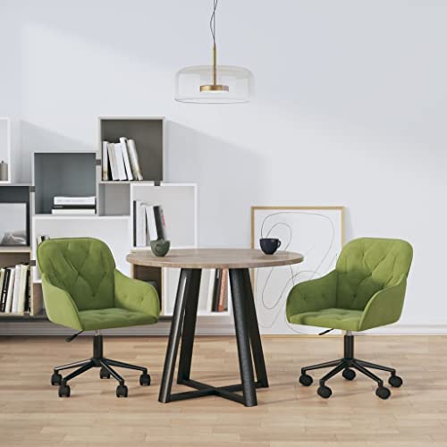 HANJIEFACAI Esszimmerstühle 2 STK. Drehbar Hellgrün Samt Küchenstühle Modern Schminktisch Stuhl Schminkstuhl Essstühle für Restaurant Balkon Küche Wohnzimmer von HANJIEFACAI