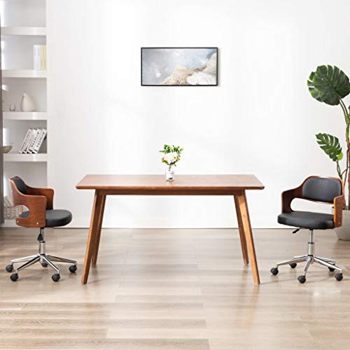 HANJIEFACAI Esszimmerstühle 2 STK. Drehbar Schwarz Bugholz und Kunstleder Stuhl Küche Gartenstühle Stuhl Schminktisch Lounge Sessel für Balkon Garten Küche Restaurant HANJIEFACAI Esszimmerstühle 2 STK. Drehbar Schwarz Bugholz und Kunstleder Stuhl Küche Gartenstühle Stuhl Schminktisch Lounge Sessel für Balkon Garten Küche Restaurant von HANJIEFACAI