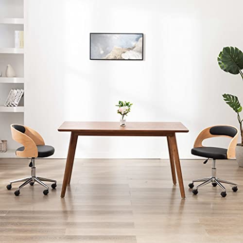 HANJIEFACAI Esszimmerstühle 2 STK. Drehbar Schwarz Bugholz und Kunstleder Stuhl Wohnzimmer Gartenstühle Schminktisch Stuhl Lounge Sessel für Wohnzimmer Park Garten Restaurant HANJIEFACAI Esszimmerstühle 2 STK. Drehbar Schwarz Bugholz und Kunstleder Stuhl Wohnzimmer Gartenstühle Schminktisch Stuhl Lounge Sessel für Wohnzimmer Park Garten Restaurant von HANJIEFACAI