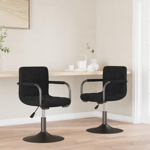 HANJIEFACAI Esszimmerstühle 2 STK. Drehbar Schwarz Samt Kitchen Chair Esszimmerstühle Schminkstuhl Essstühle für Restaurant Balkon Park Küche von HANJIEFACAI