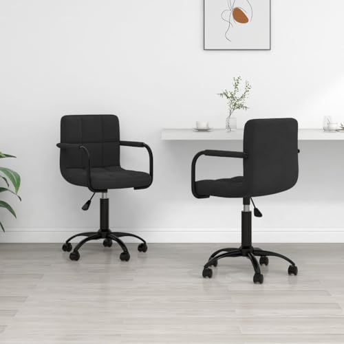 HANJIEFACAI Esszimmerstühle 2 STK. Drehbar Schwarz Samt Wohnzimmer Stühle Esszimmerstühle Balkonstuhl Stuhl Für Schminktisch für Restaurant Park Wohnzimmer Garten von HANJIEFACAI