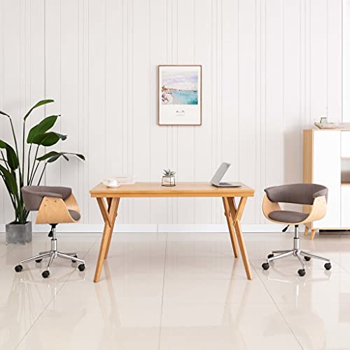 HANJIEFACAI Esszimmerstühle 2 STK. Drehbar Taupe Stoff Stuhl Küche Schminktisch Stuhl Schminkstuhl Lounge Sessel für Balkon Garten Wohnzimmer Küche von HANJIEFACAI