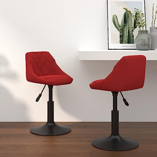 HANJIEFACAI Esszimmerstühle 2 STK. Drehbar Weinrot Samt Stuhl Küche Schminktisch Stuhl Essstühle Dining Chair für Küche Park Balkon Wohnzimmer von HANJIEFACAI
