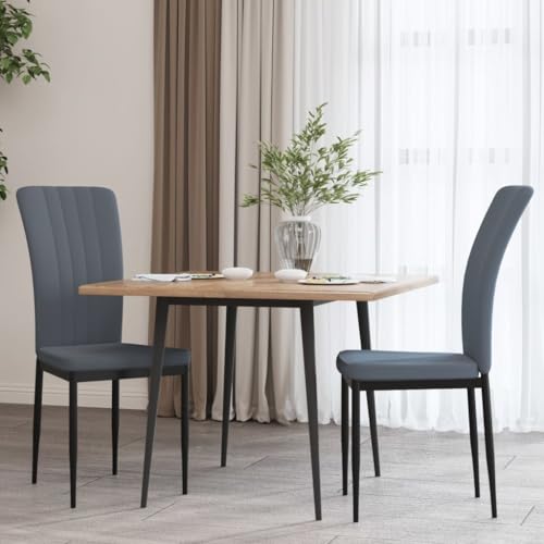 HANJIEFACAI Esszimmerstühle 2 STK. Dunkelgrau Samt Stuhl Wohnzimmer Gartenstühle Esszimmerstühle Stuhl Für Schminktisch für Restaurant Wohnzimmer Park Garten von HANJIEFACAI
