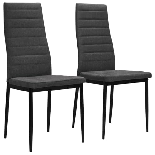 HANJIEFACAI Esszimmerstühle 2 STK. Dunkelgrau Stoff Küchenstühle Modern Schminktisch Stuhl Esstisch Stühle Stuhl Schminktisch für Balkon Wohnzimmer Garten Küche von HANJIEFACAI