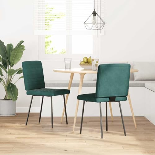 HANJIEFACAI Esszimmerstühle 2 STK. Dunkelgrün Samt Küchenstühle Modern Schminktisch Stuhl Esstisch Stühle Stuhl Schminktisch für Wohnzimmer Balkon Restaurant Park von HANJIEFACAI