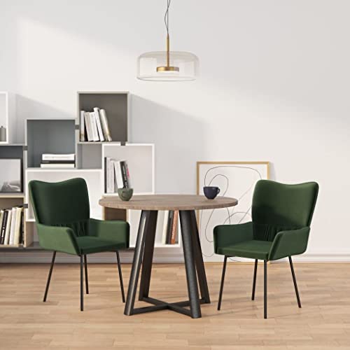 HANJIEFACAI Esszimmerstühle 2 STK. Dunkelgrün Samt Stuhl Für Schminktisch Esszimmerstühle Dining Chair Lounge Sessel für Restaurant Garten Wohnzimmer Balkon von HANJIEFACAI