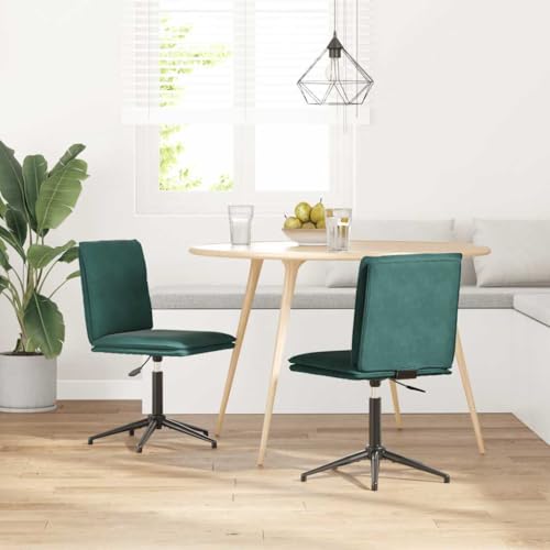 HANJIEFACAI Esszimmerstühle 2 STK. Dunkelgrün Samt Stuhl Wohnzimmer Gartenstühle Balkonstuhl Dining Chair für Garten Küche Wohnzimmer Park von HANJIEFACAI