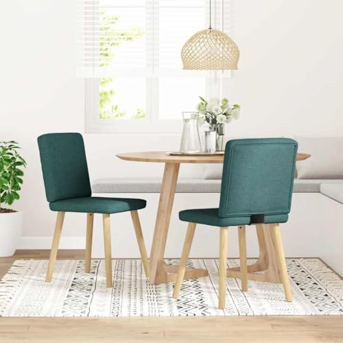 HANJIEFACAI Esszimmerstühle 2 STK. Dunkelgrün Stoff Kitchen Chair Esszimmerstühle Schminktisch Stuhl Lounge Sessel für Balkon Küche Garten Park von HANJIEFACAI