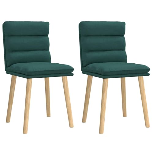 HANJIEFACAI Esszimmerstühle 2 STK. Dunkelgrün Stoff Outdoor Chair Balkonstuhl Schminkstuhl Lounge Sessel für Balkon Restaurant Küche Wohnzimmer von HANJIEFACAI