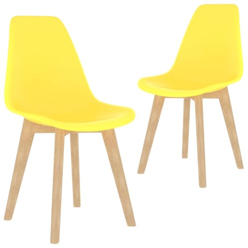 HANJIEFACAI Esszimmerstühle 2 STK. Gelb Kunststoff Stuhl Wohnzimmer Gartenstühle Balkonstuhl Dining Chair für Küche Restaurant Balkon Wohnzimmer HANJIEFACAI Esszimmerstühle 2 STK. Gelb Kunststoff Stuhl Wohnzimmer Gartenstühle Balkonstuhl Dining Chair für Küche Restaurant Balkon Wohnzimmer von HANJIEFACAI