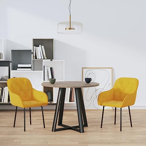 HANJIEFACAI Esszimmerstühle 2 STK. Gelb Samt Besucherstuhl Gartenstühle Stuhl Schminktisch Dining Chair für Wohnzimmer Küche Park Garten HANJIEFACAI Esszimmerstühle 2 STK. Gelb Samt Besucherstuhl Gartenstühle Stuhl Schminktisch Dining Chair für Wohnzimmer Küche Park Garten von HANJIEFACAI