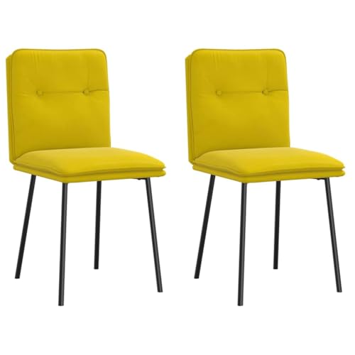 HANJIEFACAI Esszimmerstühle 2 STK. Gelb Samt Stuhl Für Schminktisch Esszimmerstühle Dining Chair Lounge Sessel für Wohnzimmer Balkon Park Restaurant von HANJIEFACAI