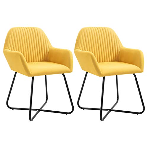 HANJIEFACAI Esszimmerstühle 2 STK. Gelb Stoff Outdoor Chair Balkonstuhl Schminkstuhl Lounge Sessel für Restaurant Balkon Wohnzimmer Park HANJIEFACAI Esszimmerstühle 2 STK. Gelb Stoff Outdoor Chair Balkonstuhl Schminkstuhl Lounge Sessel für Restaurant Balkon Wohnzimmer Park von HANJIEFACAI