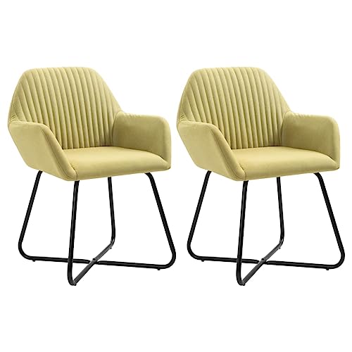 HANJIEFACAI Esszimmerstühle 2 STK. Grün Stoff Outdoor Chair Balkonstuhl Schminkstuhl Lounge Sessel für Restaurant Balkon Wohnzimmer Park von HANJIEFACAI