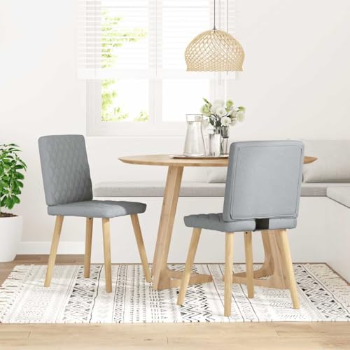 HANJIEFACAI Esszimmerstühle 2 STK. Hellgrau Stoff Küchenstühle Modern Schminktisch Stuhl Balkonstuhl Dining Chair für Garten Park Restaurant Balkon von HANJIEFACAI