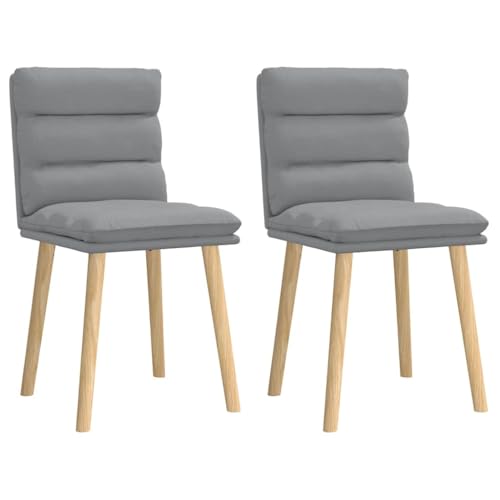 HANJIEFACAI Esszimmerstühle 2 STK. Hellgrau Stoff Outdoor Chair Balkonstuhl Schminkstuhl Lounge Sessel für Balkon Restaurant Küche Wohnzimmer von HANJIEFACAI