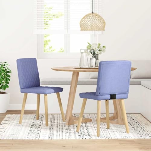 HANJIEFACAI Esszimmerstühle 2 STK. Jeansblau Stoff Küchenstühle Modern Schminktisch Stuhl Balkonstuhl Dining Chair für Garten Park Restaurant Balkon von HANJIEFACAI