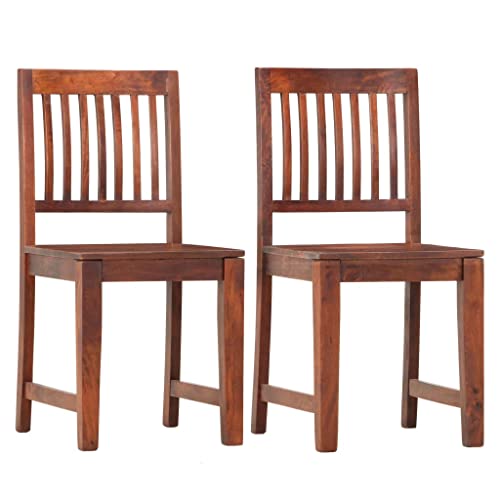HANJIEFACAI Esszimmerstühle 2 STK. Massivholz Mango Stuhl Küche Esszimmerstühle Essstühle Lounge Sessel für Wohnzimmer Restaurant Park Garten von HANJIEFACAI