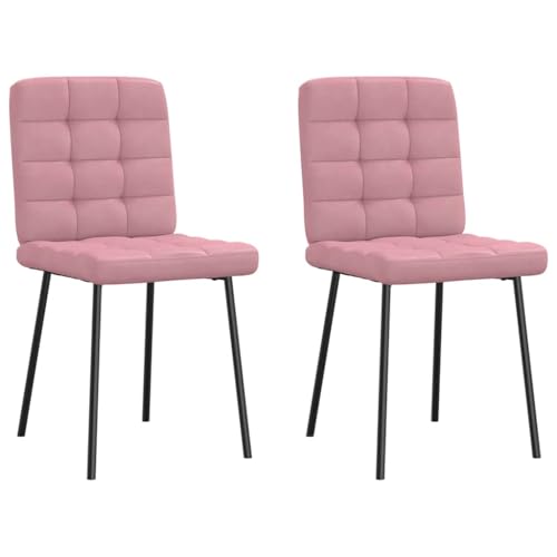 HANJIEFACAI Esszimmerstühle 2 STK. Rosa Samt Besucherstuhl Esstisch Stühle Schminkstuhl Essstühle für Küche Garten Wohnzimmer Park von HANJIEFACAI