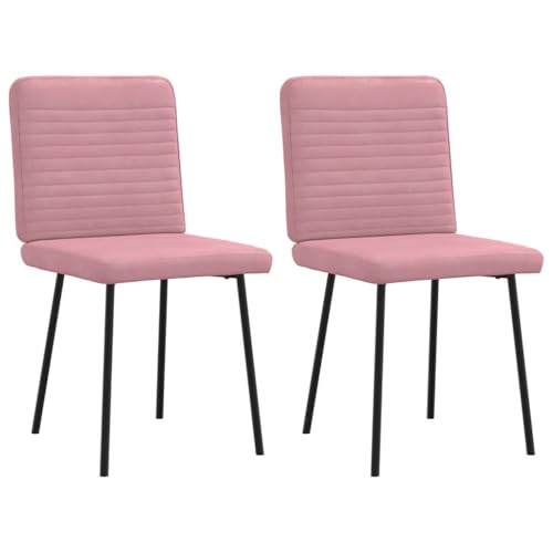 HANJIEFACAI Esszimmerstühle 2 STK. Rosa Samt Besucherstuhl Gartenstühle Balkonstuhl Stuhl Küche für Küche Restaurant Wohnzimmer Balkon von HANJIEFACAI
