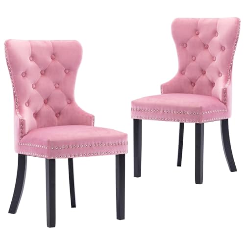 HANJIEFACAI Esszimmerstühle 2 STK. Rosa Samt Living Room Chairs Esszimmerstühle Balkonstuhl Essstühle für Balkon Restaurant Wohnzimmer Garten HANJIEFACAI Esszimmerstühle 2 STK. Rosa Samt Living Room Chairs Esszimmerstühle Balkonstuhl Essstühle für Balkon Restaurant Wohnzimmer Garten von HANJIEFACAI