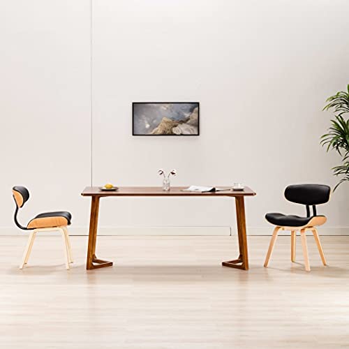 HANJIEFACAI Esszimmerstühle 2 STK. Schwarz Bugholz und Kunstleder Küchenstühle Modern Esszimmerstühle Schminkstuhl Stuhl Schminktisch für Restaurant Wohnzimmer Küche Park von HANJIEFACAI