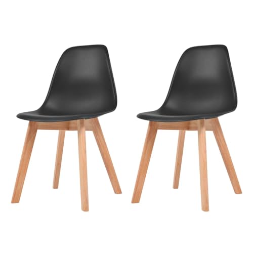 HANJIEFACAI Esszimmerstühle 2 STK. Schwarz Kunststoff Stuhl Wohnzimmer Gartenstühle Balkonstuhl Dining Chair für Küche Restaurant Balkon Wohnzimmer HANJIEFACAI Esszimmerstühle 2 STK. Schwarz Kunststoff Stuhl Wohnzimmer Gartenstühle Balkonstuhl Dining Chair für Küche Restaurant Balkon Wohnzimmer von HANJIEFACAI