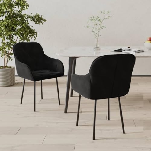 HANJIEFACAI Esszimmerstühle 2 STK. Schwarz Samt Besucherstuhl Gartenstühle Stuhl Schminktisch Dining Chair für Wohnzimmer Küche Park Garten HANJIEFACAI Esszimmerstühle 2 STK. Schwarz Samt Besucherstuhl Gartenstühle Stuhl Schminktisch Dining Chair für Wohnzimmer Küche Park Garten von HANJIEFACAI