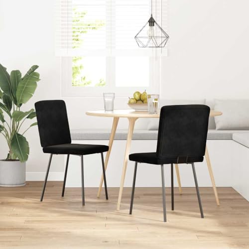 HANJIEFACAI Esszimmerstühle 2 STK. Schwarz Samt Living Room Chairs Gartenstühle Balkonstuhl Stuhl Schminktisch für Restaurant Balkon Wohnzimmer Garten von HANJIEFACAI