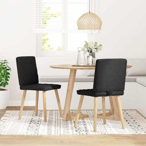 HANJIEFACAI Esszimmerstühle 2 STK. Schwarz Stoff Küchenstühle Modern Schminktisch Stuhl Balkonstuhl Dining Chair für Garten Park Restaurant Balkon von HANJIEFACAI