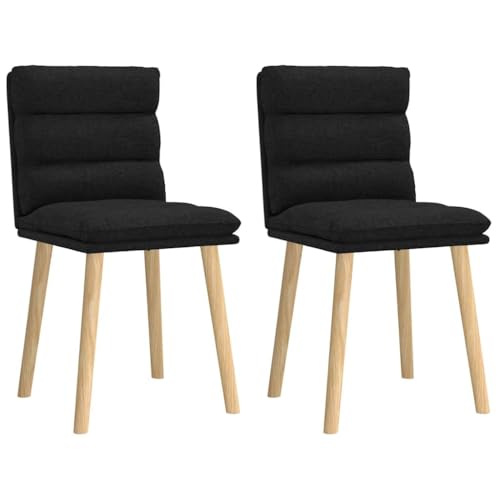 HANJIEFACAI Esszimmerstühle 2 STK. Schwarz Stoff Outdoor Chair Balkonstuhl Schminkstuhl Lounge Sessel für Balkon Restaurant Küche Wohnzimmer von HANJIEFACAI