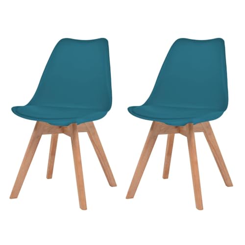 HANJIEFACAI Esszimmerstühle 2 STK. Türkis Kunststoff Küchenstühle Modern Esszimmerstühle Esstisch Stühle Dining Chair für Balkon Garten Park Restaurant von HANJIEFACAI