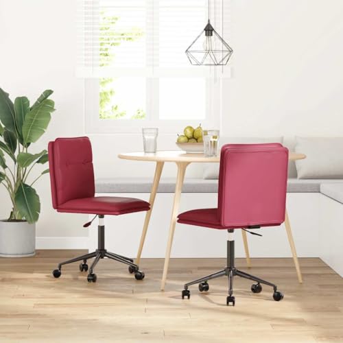HANJIEFACAI Esszimmerstühle 2 STK. Weinrot Kunstleder Stuhl Wohnzimmer Esszimmerstühle Balkonstuhl Stuhl Schminktisch für Garten Park Balkon Wohnzimmer HANJIEFACAI Esszimmerstühle 2 STK. Weinrot Kunstleder Stuhl Wohnzimmer Esszimmerstühle Balkonstuhl Stuhl Schminktisch für Garten Park Balkon Wohnzimmer von HANJIEFACAI