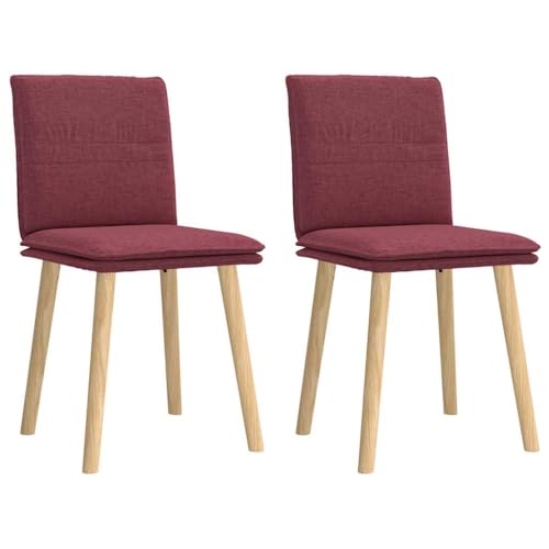HANJIEFACAI Esszimmerstühle 2 STK. Weinrot Stoff Kitchen Chair Schminktisch Stuhl Balkonstuhl Stuhl Schminktisch für Garten Park Küche Restaurant von HANJIEFACAI