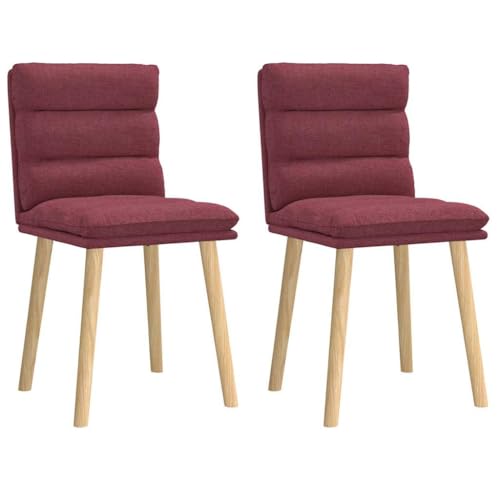 HANJIEFACAI Esszimmerstühle 2 STK. Weinrot Stoff Outdoor Chair Balkonstuhl Schminkstuhl Lounge Sessel für Balkon Restaurant Küche Wohnzimmer von HANJIEFACAI