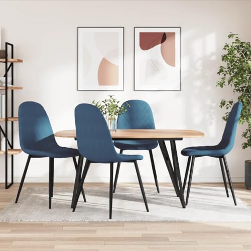 HANJIEFACAI Esszimmerstühle 4 STK. Blau Samt Kitchen Chair Esszimmerstühle Balkonstuhl Dining Chair für Garten Restaurant Balkon Park von HANJIEFACAI