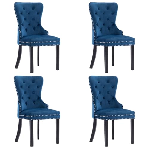 HANJIEFACAI Esszimmerstühle 4 STK. Blau Samt Living Room Chairs Esszimmerstühle Balkonstuhl Essstühle für Balkon Restaurant Wohnzimmer Garten HANJIEFACAI Esszimmerstühle 4 STK. Blau Samt Living Room Chairs Esszimmerstühle Balkonstuhl Essstühle für Balkon Restaurant Wohnzimmer Garten von HANJIEFACAI
